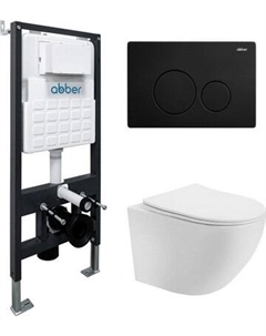 Унитаз подвесной с инсталляцией Abber Bequem AC1100T-AC0105-AC0121MB