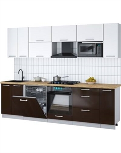 Кухонный гарнитур Интерлиния Мила Gloss 2.7-ПМ2