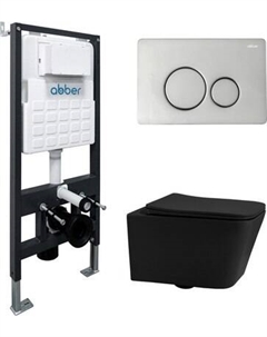 Унитаз подвесной с инсталляцией Abber Rechteck AC1201MB-AC0105-AC0121