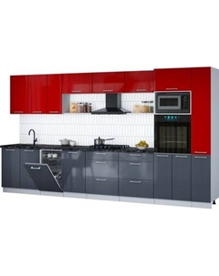 Кухонный гарнитур Интерлиния Мила Gloss 3.8-ПМ3