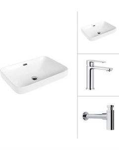 Умывальник со смесителем Lauter 21441A + Moon 21СK691C с сифоном 21635CH