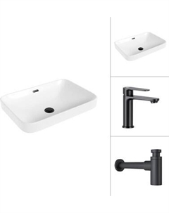 Умывальник со смесителем Lauter 21441A + Moon 21СК691BS с сифоном 21635B