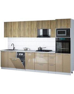 Кухонный гарнитур Интерлиния Мила Gloss 3.2-ПМ3