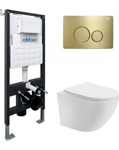 Унитаз подвесной с инсталляцией Abber Bequem AC1100T-AC0105-AC0121MMG