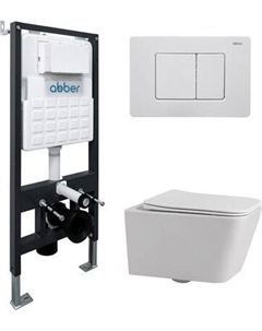 Унитаз подвесной с инсталляцией Abber Rechteck AC1201-AC0105-AC0120MW