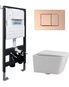 Унитаз подвесной с инсталляцией Abber Rechteck AC1201-AC0105-AC0120RG