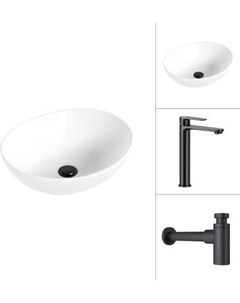 Умывальник со смесителем Lauter 21652 + Moon 21СК8691BS с сифоном 21635B