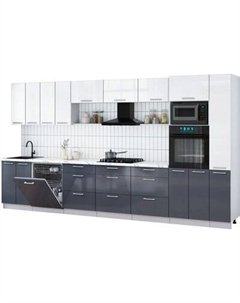 Кухонный гарнитур Интерлиния Мила Gloss 3.9-ПМ1