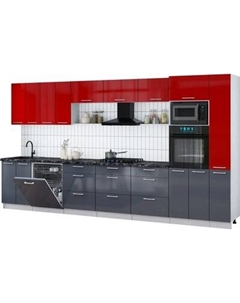 Кухонный гарнитур Интерлиния Мила Gloss 3.9-ПМ1