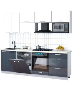 Кухонный гарнитур Интерлиния Мила Gloss 2.4-ПМ2
