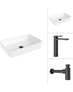 Умывальник со смесителем Lauter 21487-50 + Cascade 21СК0655BS с сифоном 21635B