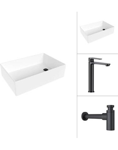 Умывальник со смесителем Lauter 21518-1 + Moon 21СК8691BS с сифоном 21635B