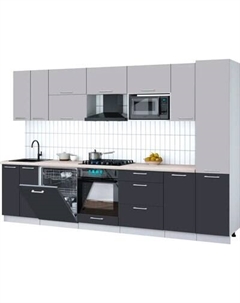 Кухонный гарнитур Интерлиния Мила Gloss 3.2-ПМ2