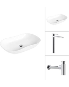 Умывальник со смесителем Lauter 21570 + Reef 21CK8678C с сифоном 21635CH