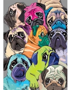 Картина на стекле Stamprint Мопсы CL006