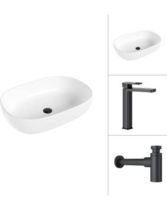 Умывальник со смесителем Lauter 21836 + Cascade 21СК0655BS с сифоном 21635B