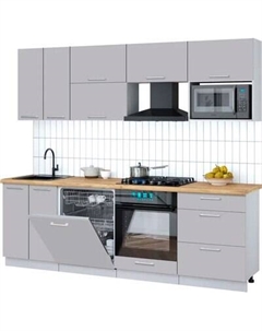 Кухонный гарнитур Интерлиния Мила Gloss 2.4-ПМ2