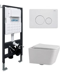 Унитаз подвесной с инсталляцией Abber Rechteck AC1201-AC0105-AC0121MW