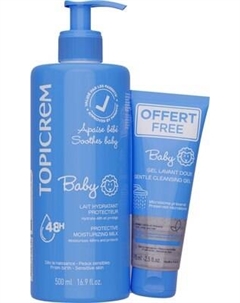 Набор косметики детской Topicrem Молочко Защитное увлажняющее 500мл+Гель Очищающий нежный 75мл