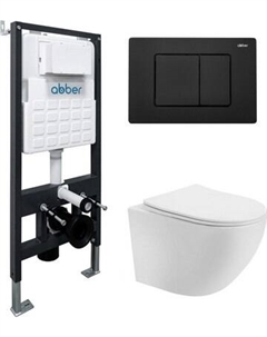 Унитаз подвесной с инсталляцией Abber Bequem AC1100T-AC0105-AC0120MB