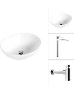 Умывальник со смесителем Lauter 21652 + Reef 21CK8678C с сифоном 21635CH