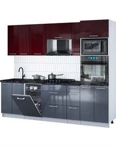 Кухонный гарнитур Интерлиния Мила Gloss 2.55-ПМ3