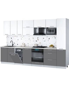 Кухонный гарнитур Интерлиния Мила Gloss 3.3-ПМ4