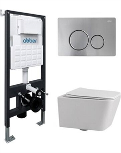 Унитаз подвесной с инсталляцией Abber Rechteck AC1201-AC0105-AC0121MCH