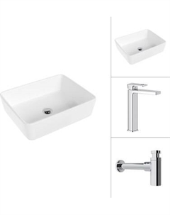 Умывальник со смесителем Lauter 21674 + Cascade 21СК0655C с сифоном 21635CH