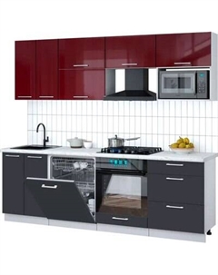 Кухонный гарнитур Интерлиния Мила Gloss 2.4-ПМ2