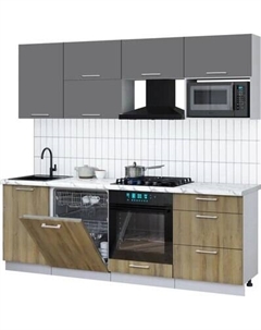 Кухонный гарнитур Интерлиния Мила Gloss 2.3-ПМ2