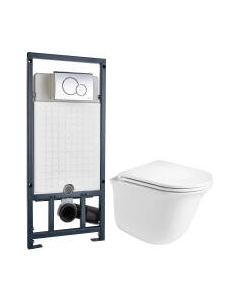 Унитаз подвесной с инсталляцией WeltWasser Telbach 004 GL-WT + Marberg 507 RD Weltwasser