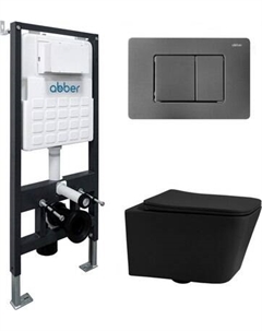 Унитаз подвесной с инсталляцией Abber Rechteck AC1201MB-AC0105-AC0120NG