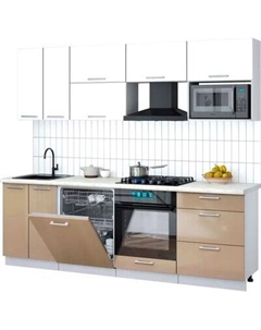 Кухонный гарнитур Интерлиния Мила Gloss 2.4-ПМ2