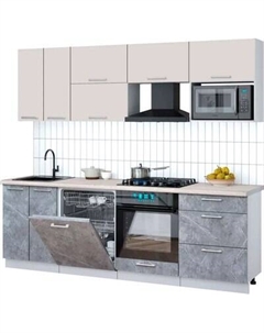 Кухонный гарнитур Интерлиния Мила Gloss 2.4-ПМ2