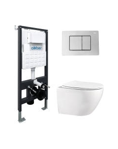 Унитаз подвесной с инсталляцией Abber Bequem AC1100-AC0105-AC0120