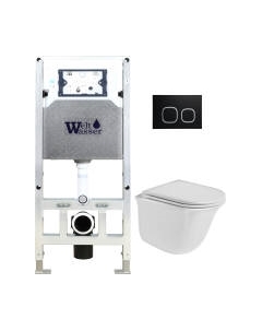 Унитаз подвесной с инсталляцией WeltWasser Amberg 506 ST+ Telbach 004 GL-WT+ Amberg RD-BL Weltwasser