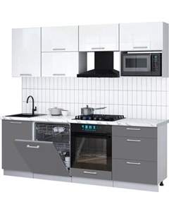 Кухонный гарнитур Интерлиния Мила Gloss 2.3-ПМ2