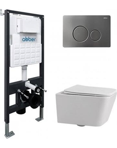 Унитаз подвесной с инсталляцией Abber Rechteck AC1201-AC0105-AC0121NG
