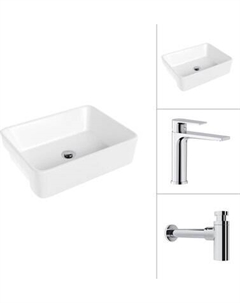 Умывальник со смесителем Lauter 21675 + Reef 21CK678C с сифоном 21635CH