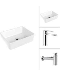 Умывальник со смесителем Lauter 21675 + Moon 21СK691C с сифоном 21635CH