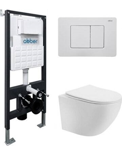 Унитаз подвесной с инсталляцией Abber Bequem AC1100T-AC0105-AC0120MW