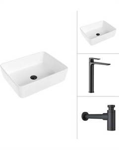 Умывальник со смесителем Lauter 21674 + Reef 21CK8678BS с сифоном 21635B