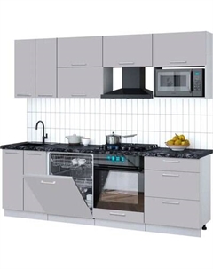 Кухонный гарнитур Интерлиния Мила Gloss 2.4-ПМ2