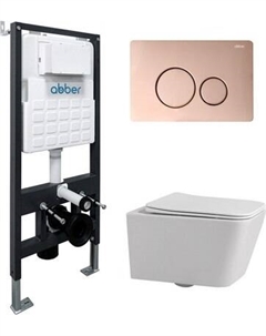 Унитаз подвесной с инсталляцией Abber Rechteck AC1201-AC0105-AC0121RG