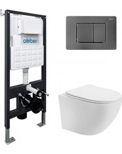 Унитаз подвесной с инсталляцией Abber Bequem AC1100T-AC0105-AC0120NG