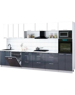 Кухонный гарнитур Интерлиния Мила Gloss 3.6-ПМ1-2