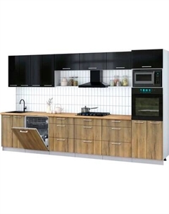 Кухонный гарнитур Интерлиния Мила Gloss 3.6-ПМ1-2