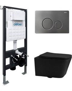 Унитаз подвесной с инсталляцией Abber Rechteck AC1201MB-AC0105-AC0121NG