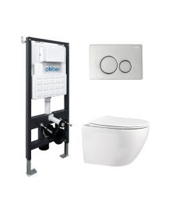 Унитаз подвесной с инсталляцией Abber Bequem AC1100-AC0105-AC0121